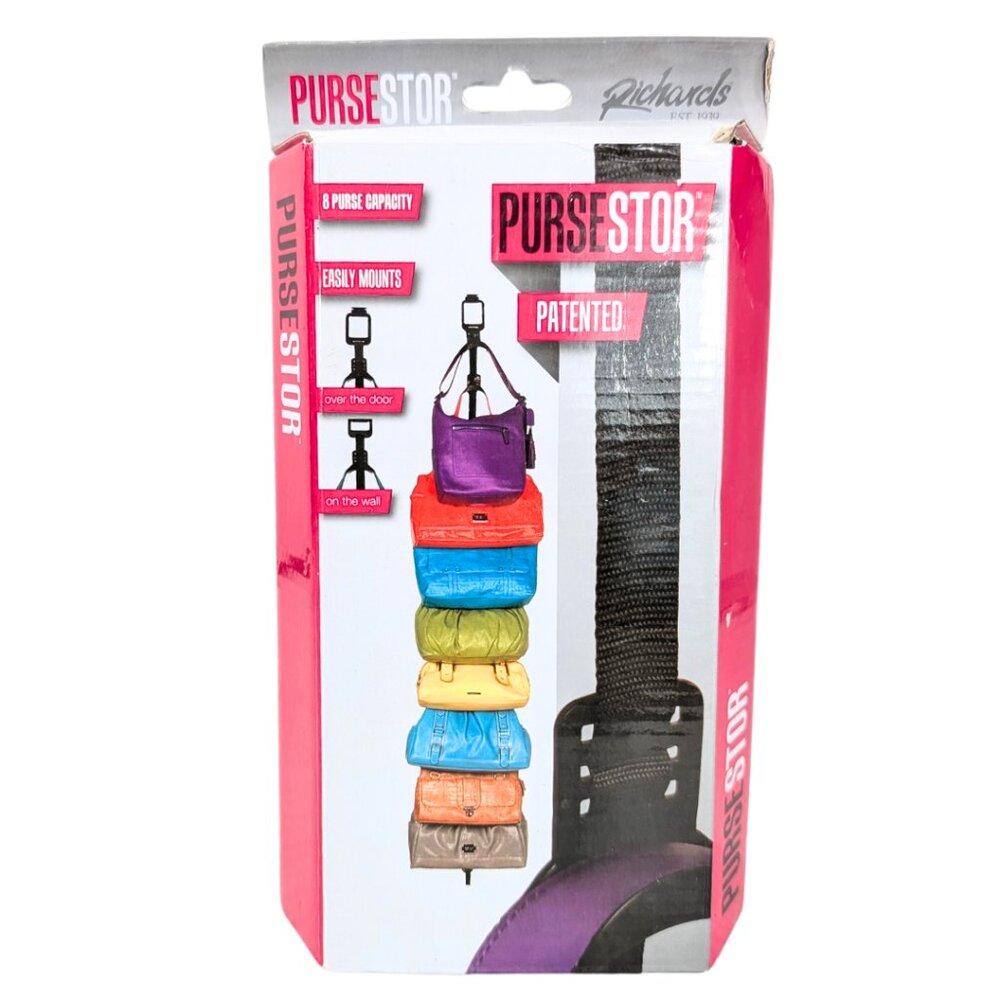 PurseStor NIB 8 Purse Closet Over The Door Wall Purse Storage Hanging System